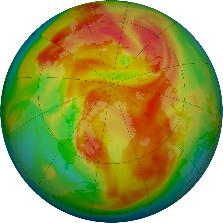 Arctic ozone map for 31 March 2006